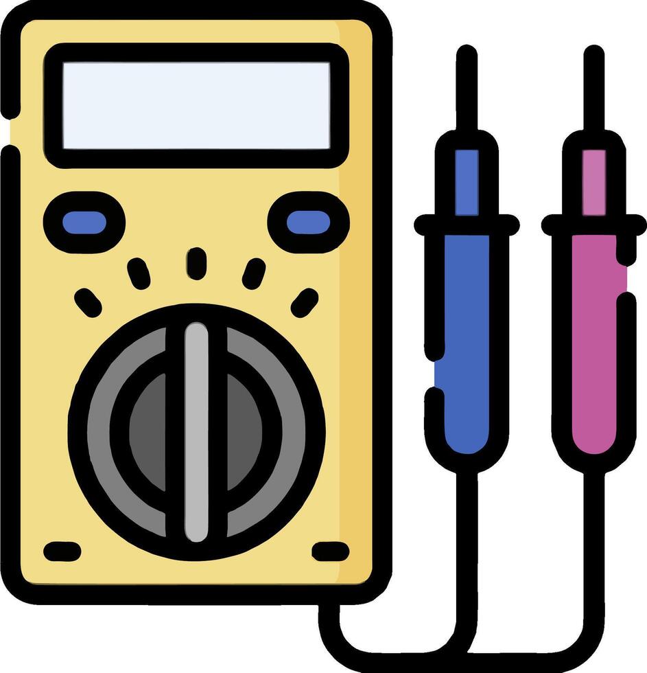 An electrical device with two wires connected to it vector
