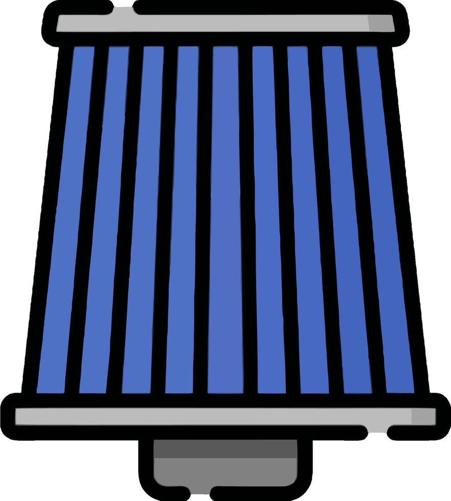 A blue and white solar panel vector