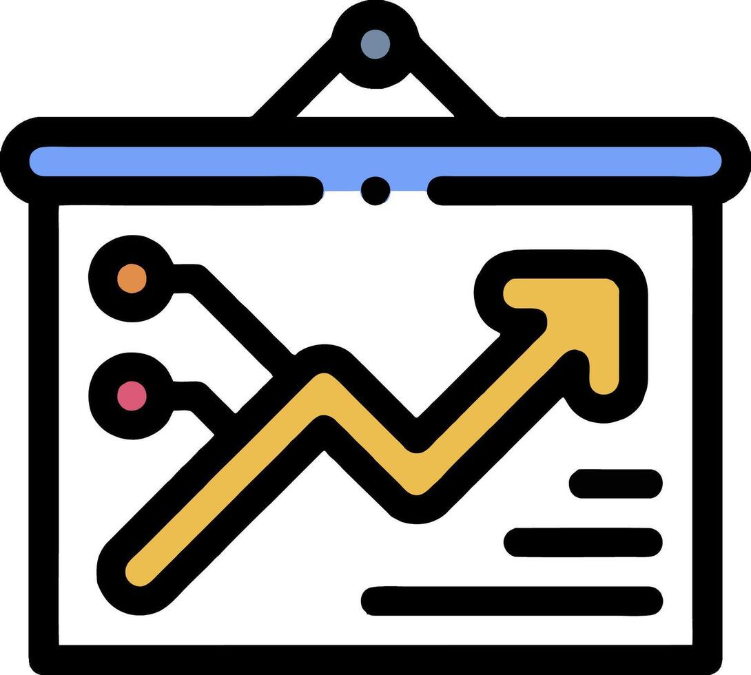 A business chart icon with a bar graph vector