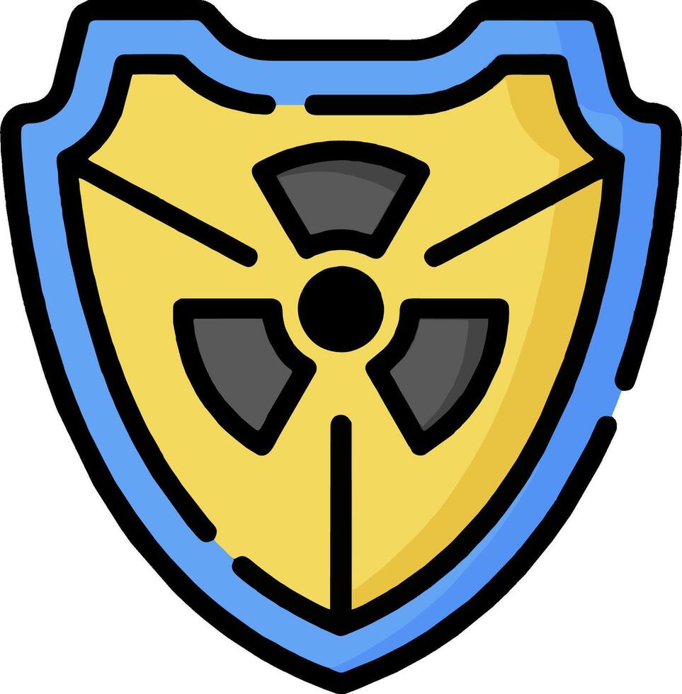 Shield icon with radiation symbol vector