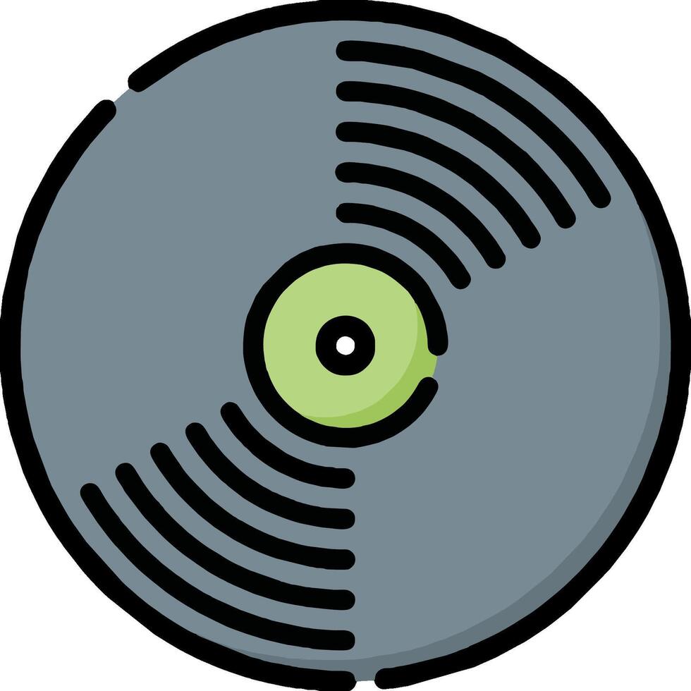 A vinyl record with a green dot on it vector