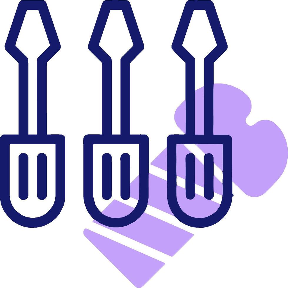 Three forks with a purple background vector