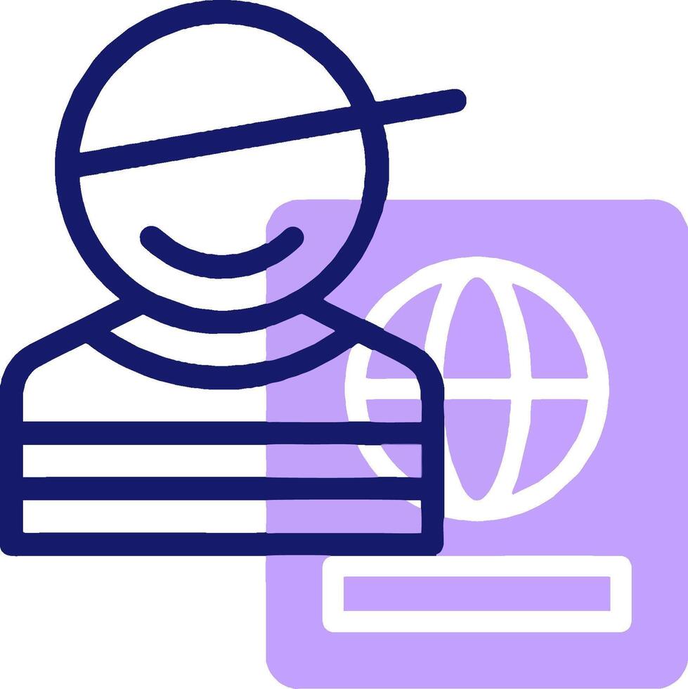 A person with a hat and a globe icon vector