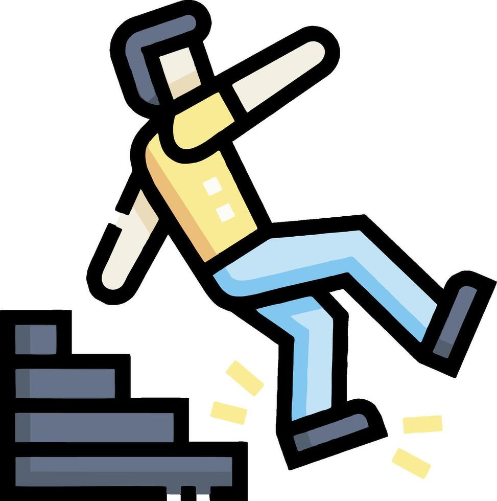 A man falling down stairs with his hands out vector