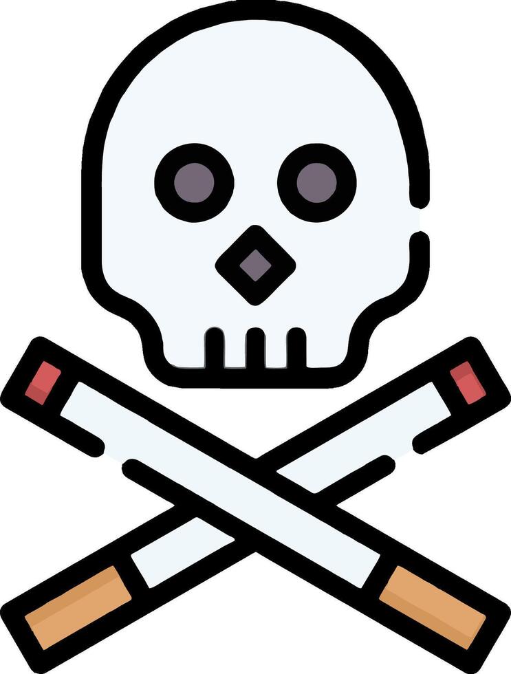 A skull and crossed cigarettes icon vector