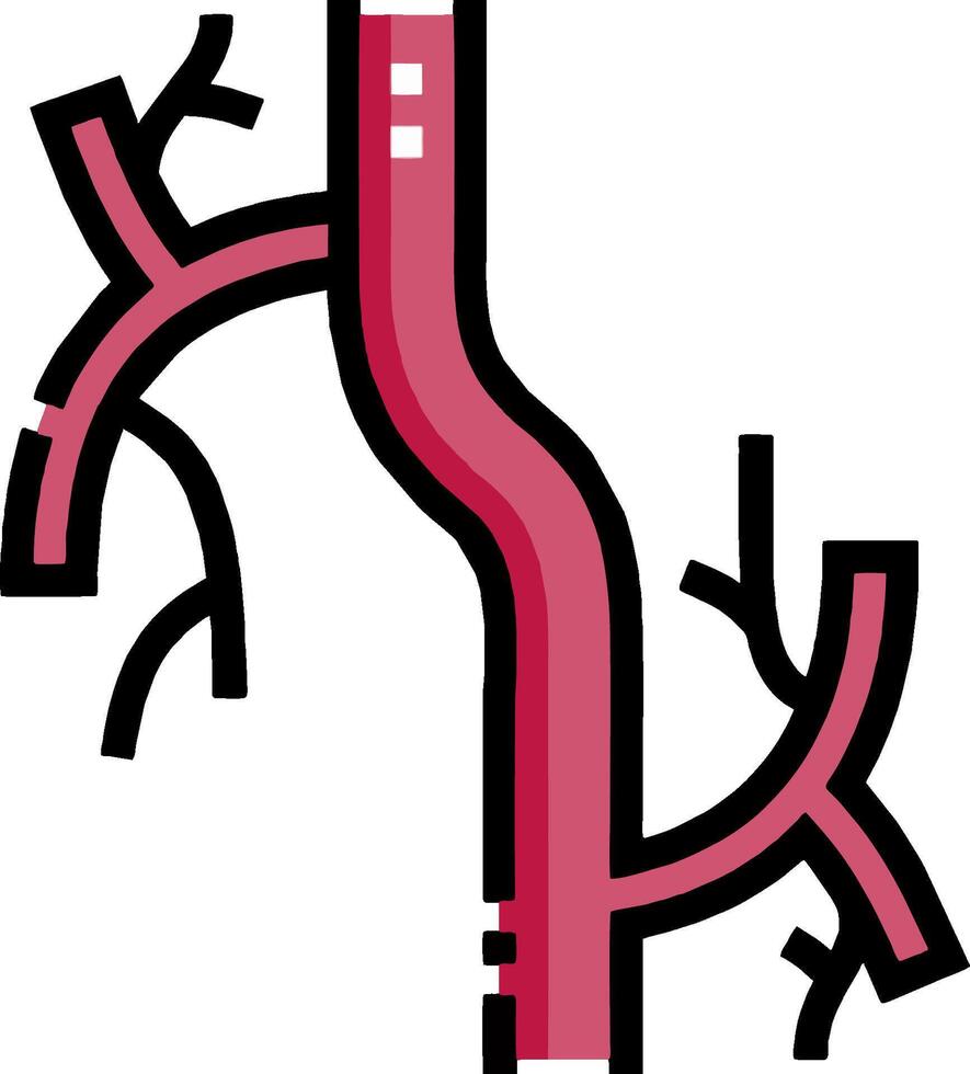 An illustration of a red vein vector