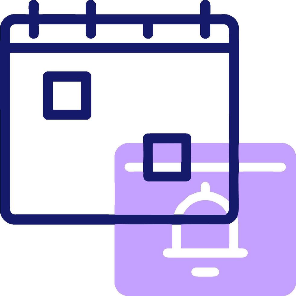 A calendar icon with a phone and a computer vector