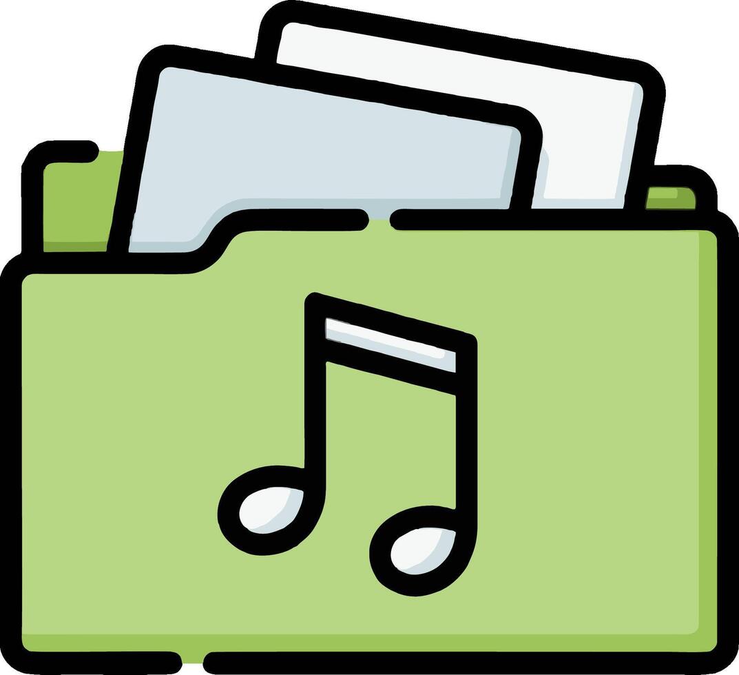 Music folder icon vector