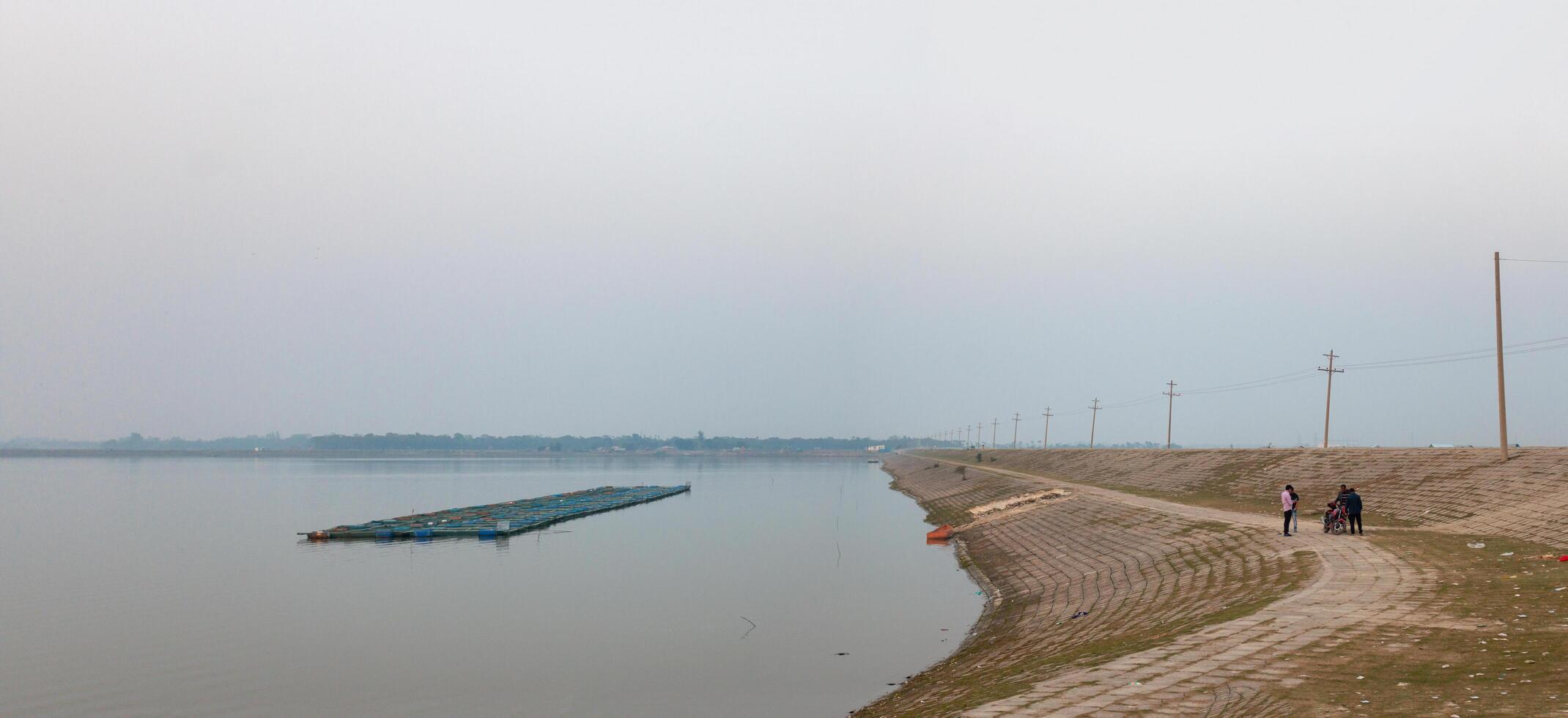 A beautiful embankment of the river in Bangladesh, photo