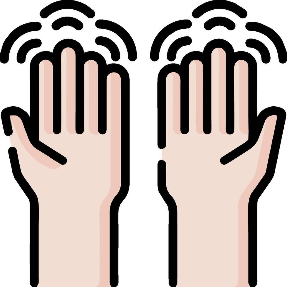 Two hands with a wave coming out of them vector