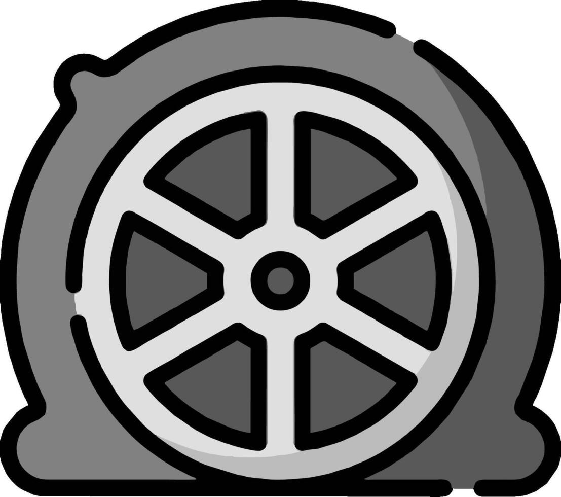 A black and white wheel icon vector