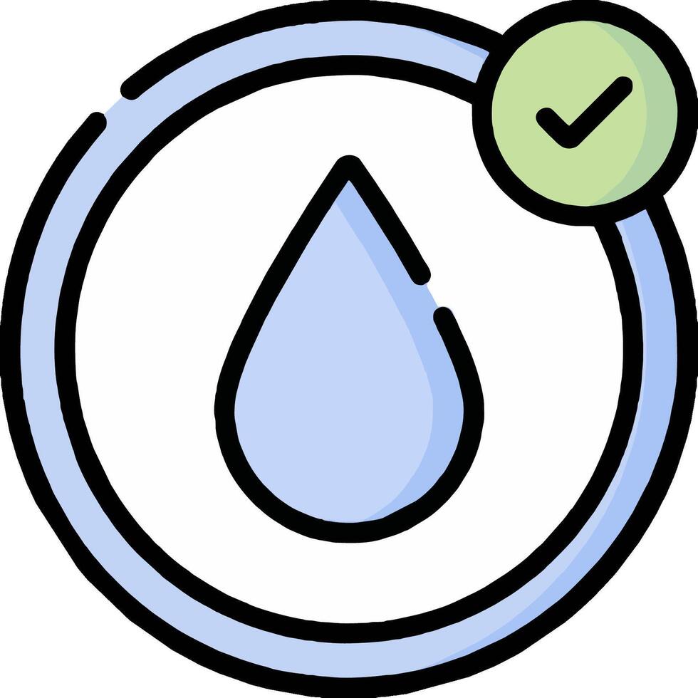 Water drop icon with tick mark vector
