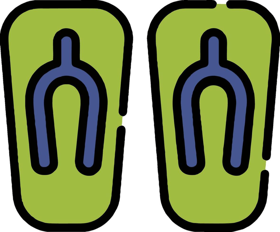 Two flip flops with the word flip flops on them vector