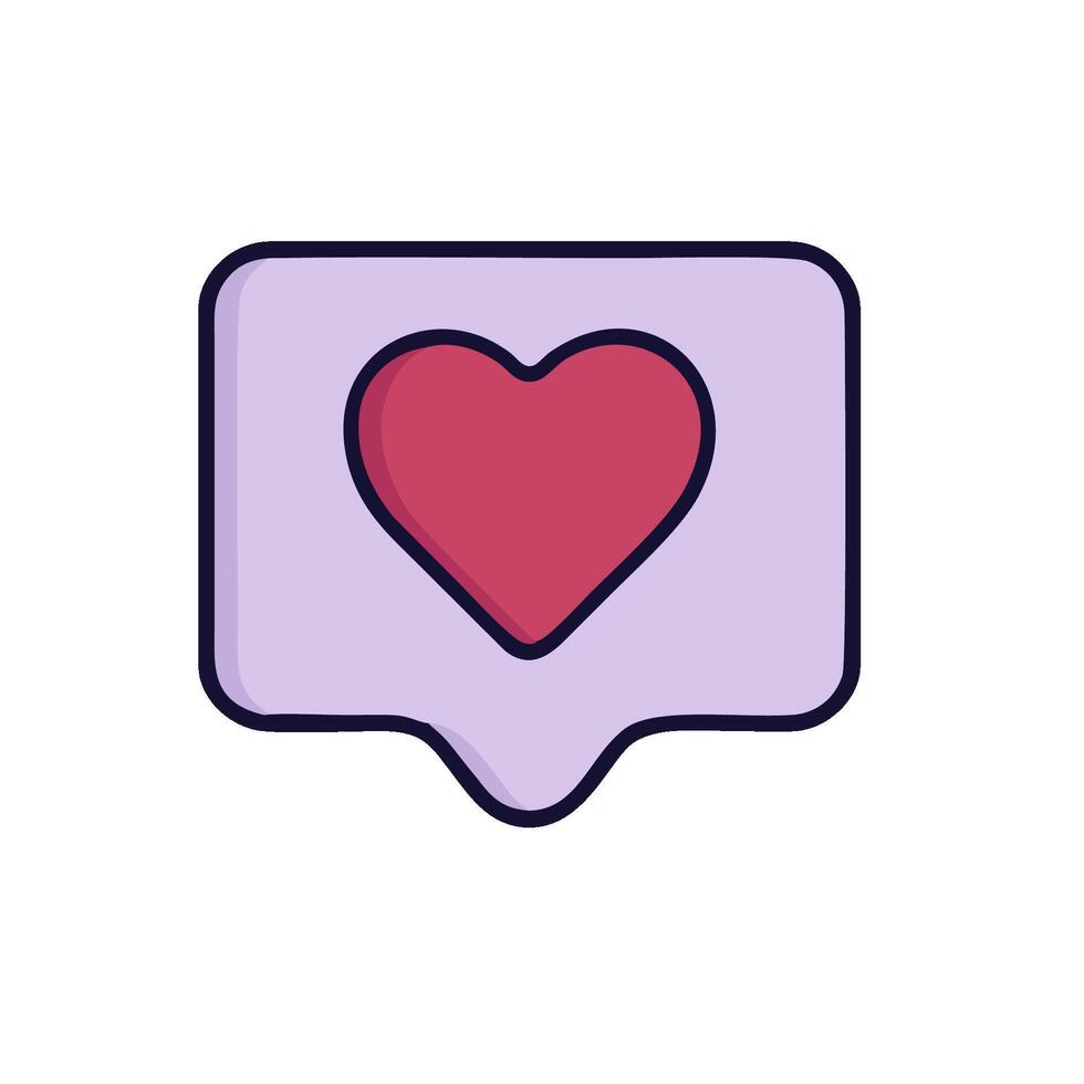 A heart icon in a chat bubble vector