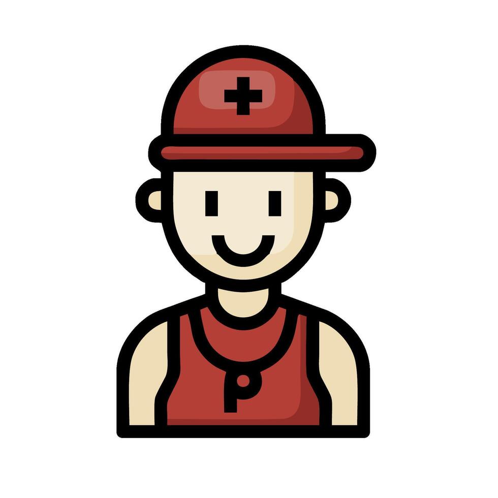 A man in a red cap and a red shirt vector