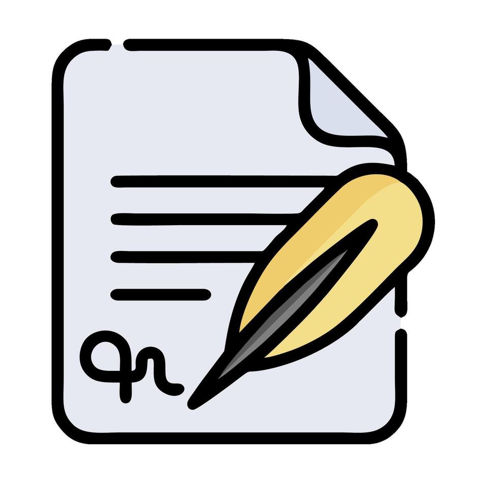 A pen and paper with a letter on top vector