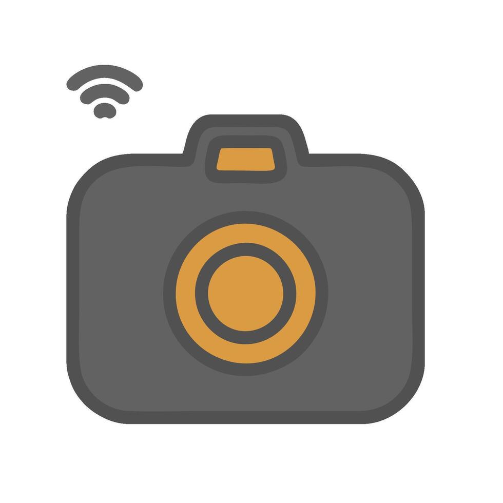 A camera with wifi icon on a white background vector