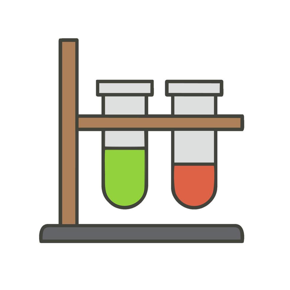 A test tube with two different liquids on it vector