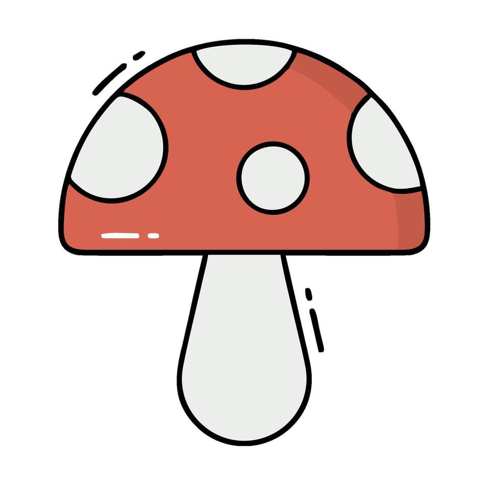 A mushroom icon with polka dots vector