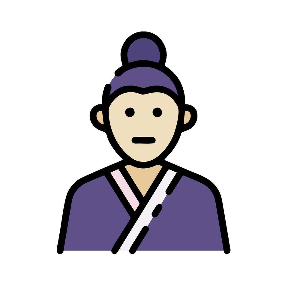 A person in a purple robe with a black hat vector