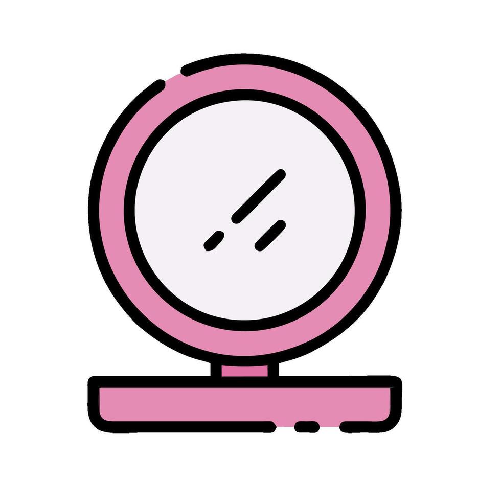 A pink mirror with a white background vector