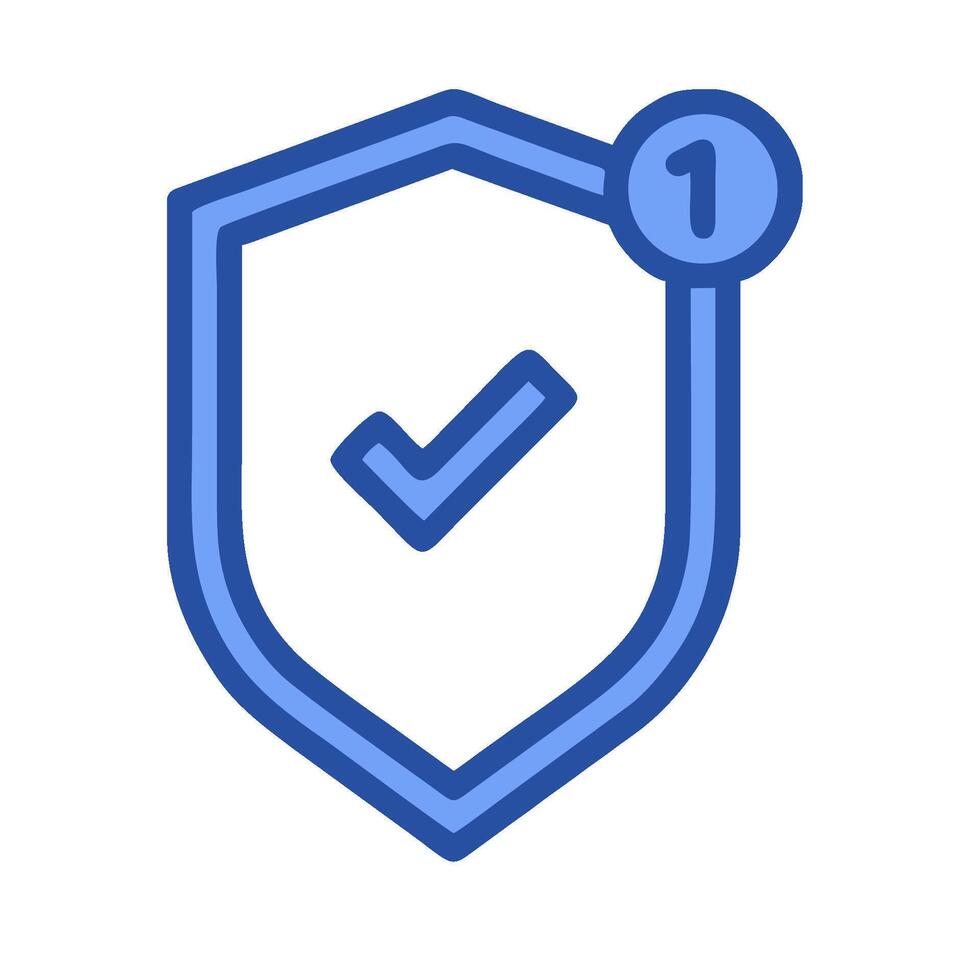 A shield with a tick mark on it vector