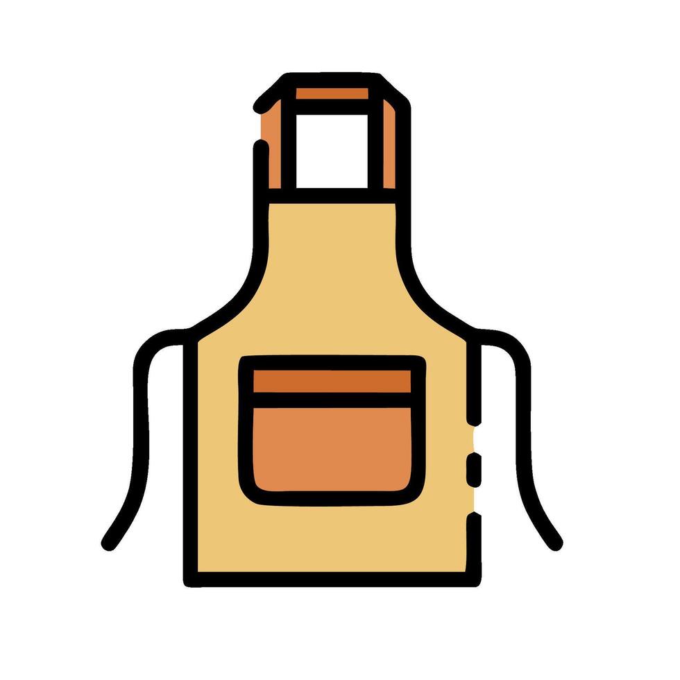 A brown apron with a pocket on the front vector
