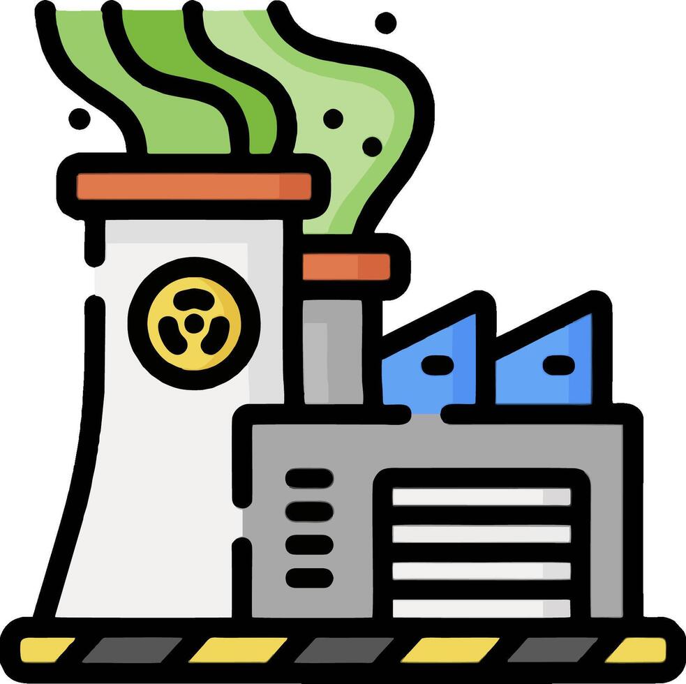 An illustration of a factory with smoke coming out of the chimney vector