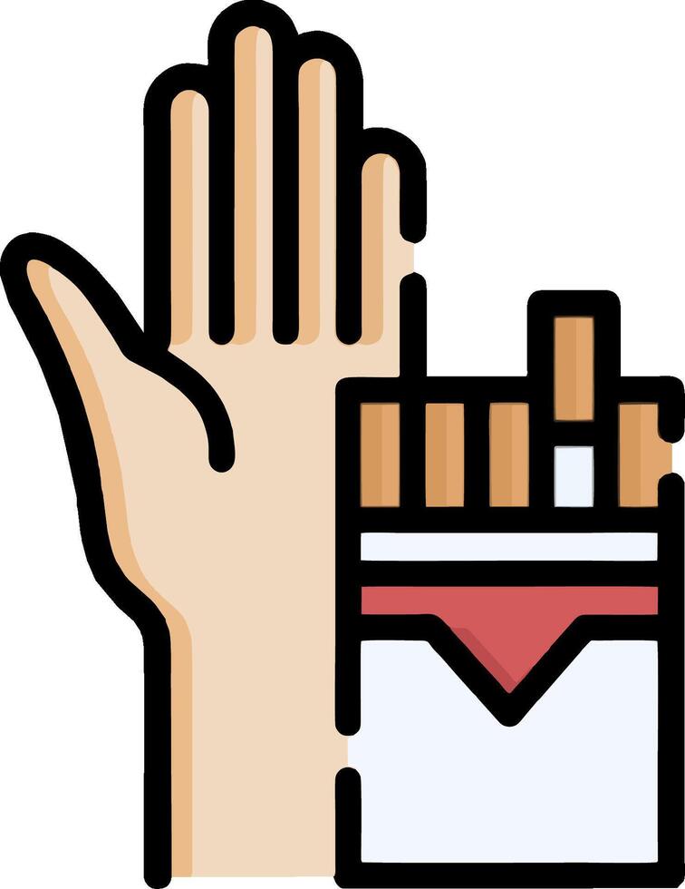 A hand holding a cigarette and a cigarette pack vector