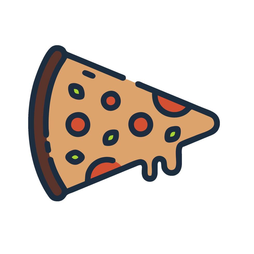 Pizza slice icon isolated on white background vector