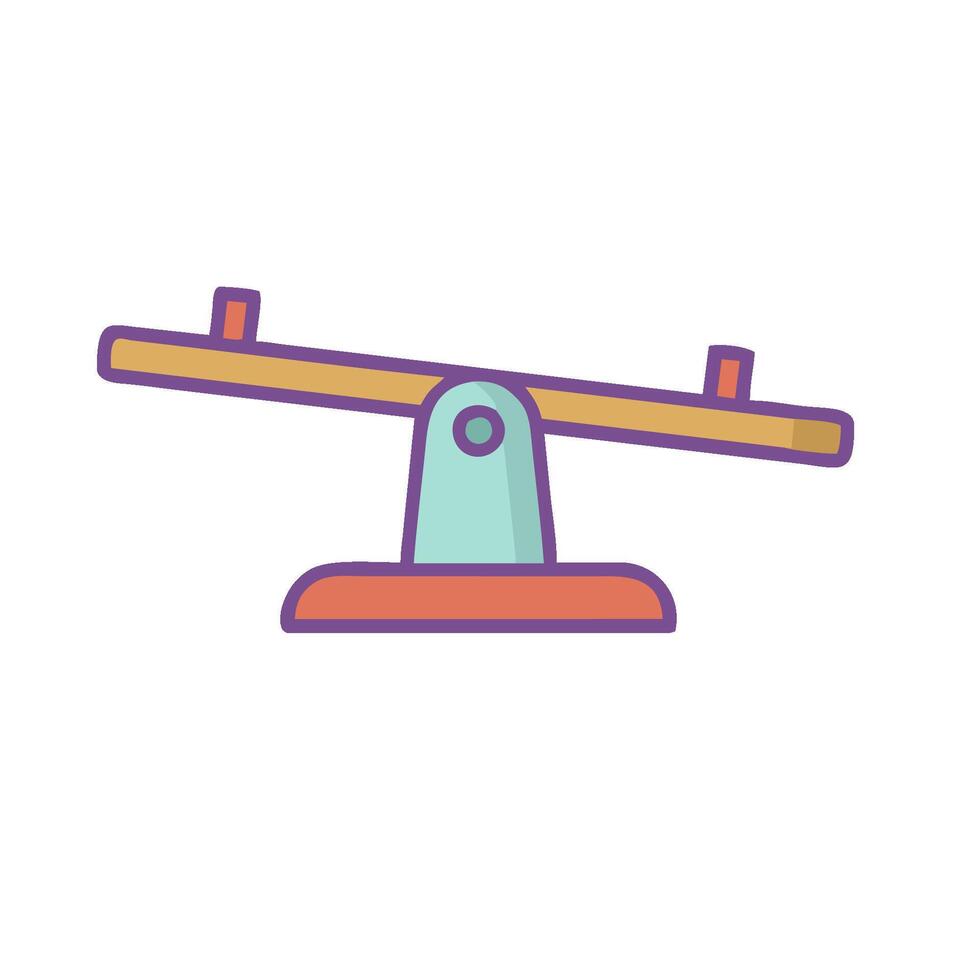 A seesaw with two wooden sticks on it vector
