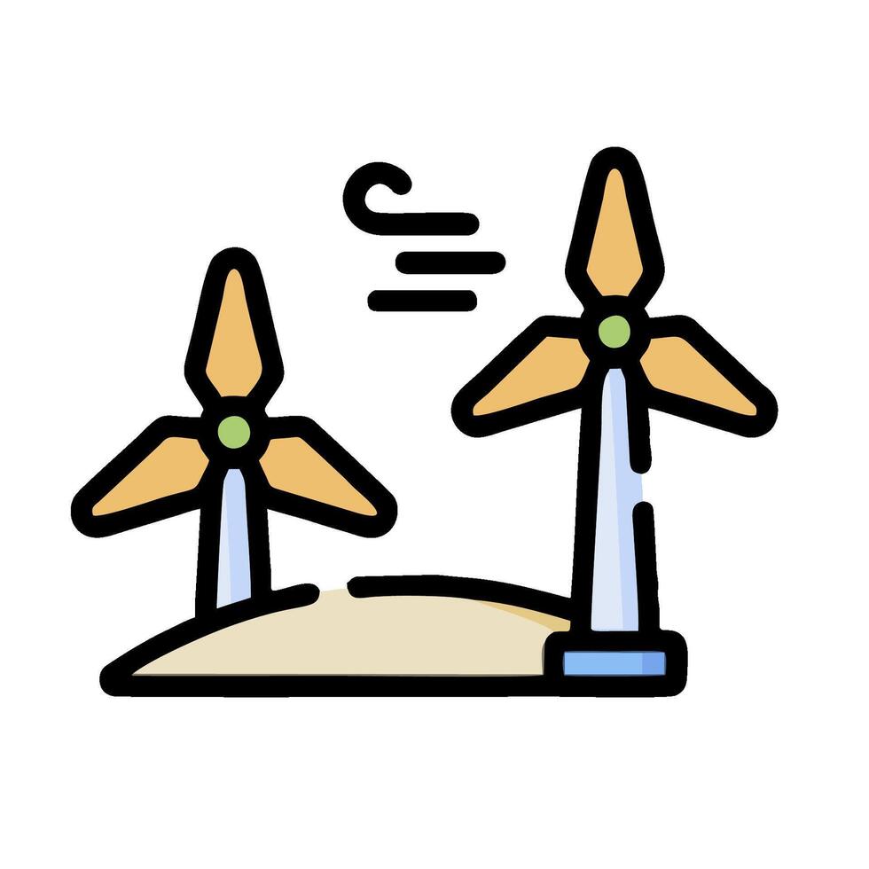 Wind turbines icon illustration vector