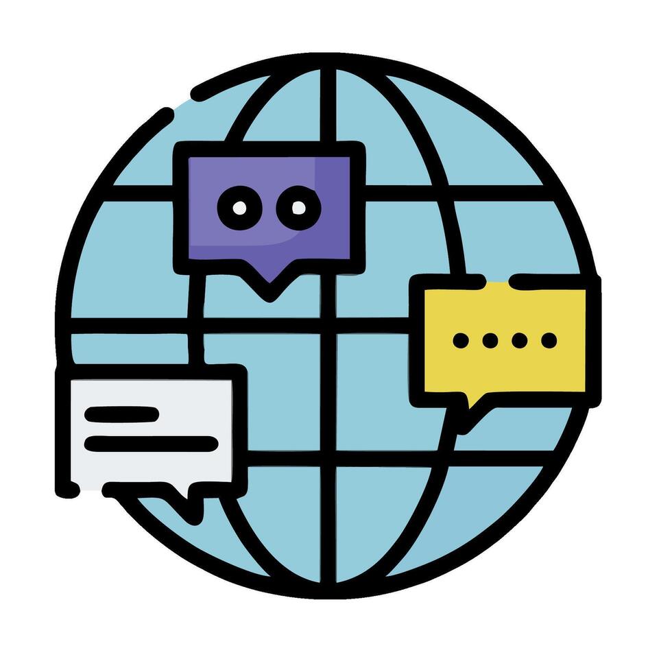 Global communication icon illustration vector