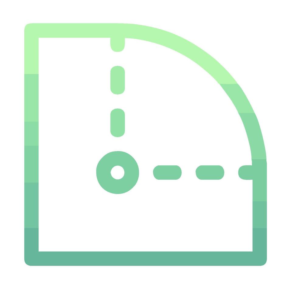 A green and white icon of a clock vector