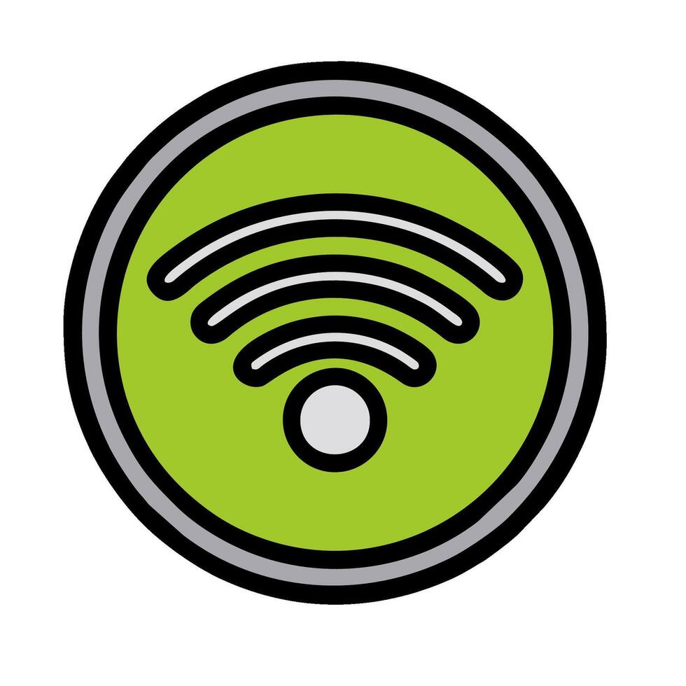 A wifi icon in a green circle vector