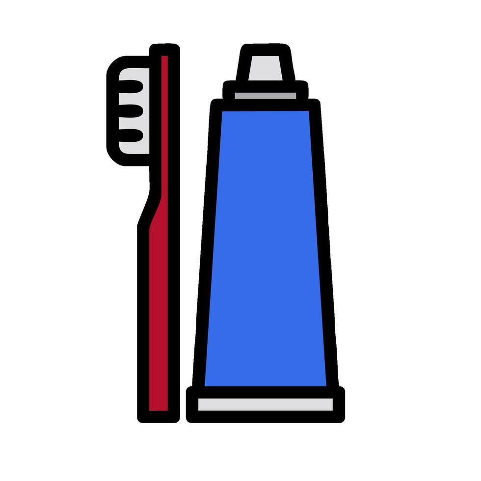 Toothbrush and tube of toothpaste illustration vector