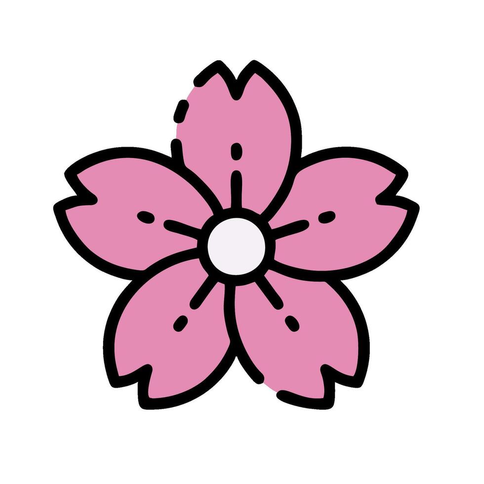 A pink flower with a white center vector