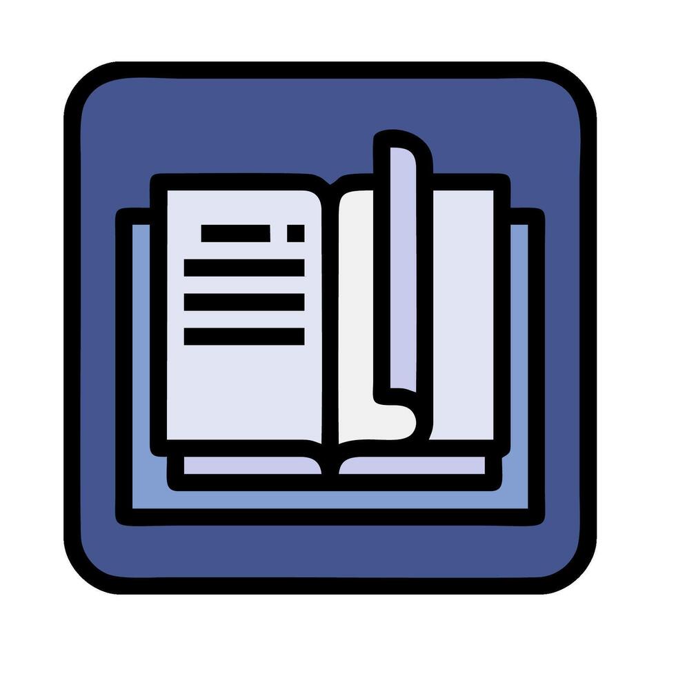 A book icon with a pen and paper vector