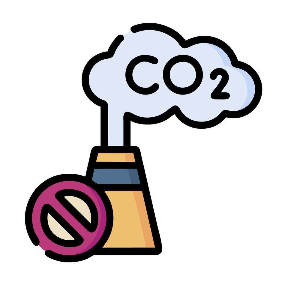No co2 pollution illustration vector