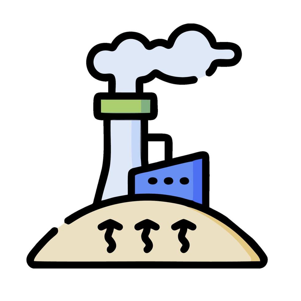 A factory with smoke coming out of the chimney vector