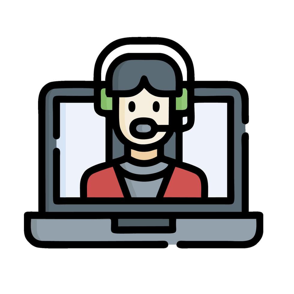 Call center operator icon illustration vector