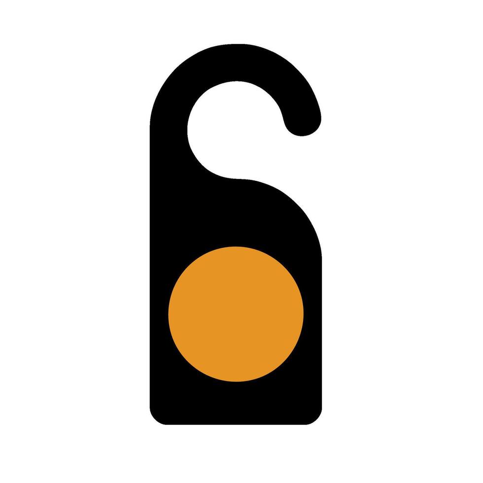 Lock icon with orange and black circle vector