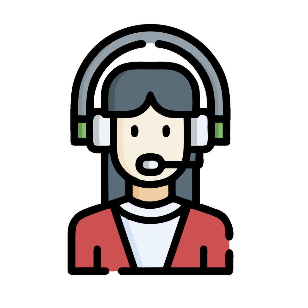 Call center operator icon illustration vector