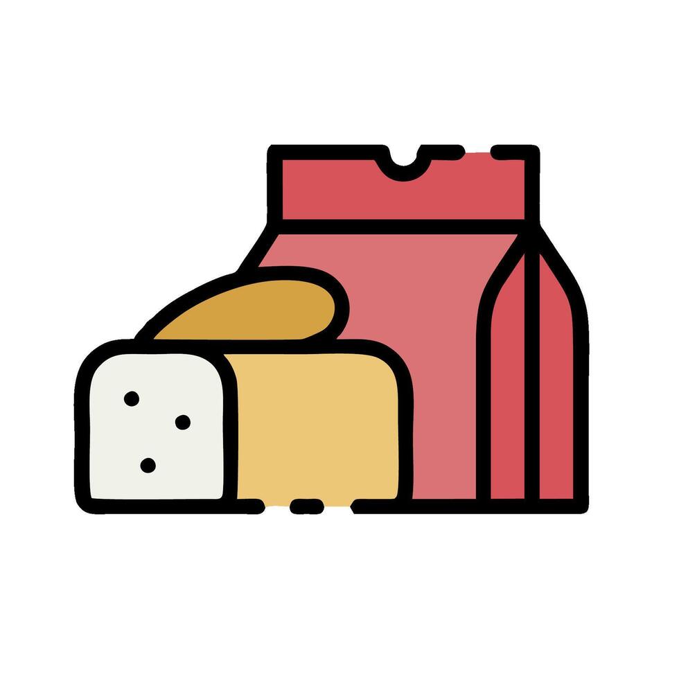 Bread and bag of bread icon illustration vector