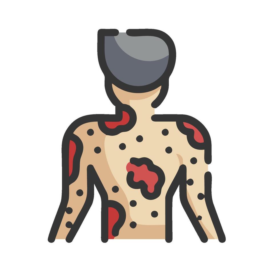 A man with a red and black spot on his chest vector