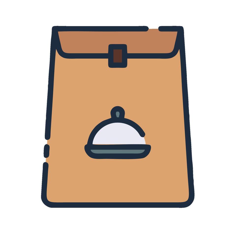 A brown paper bag with a lid on it vector