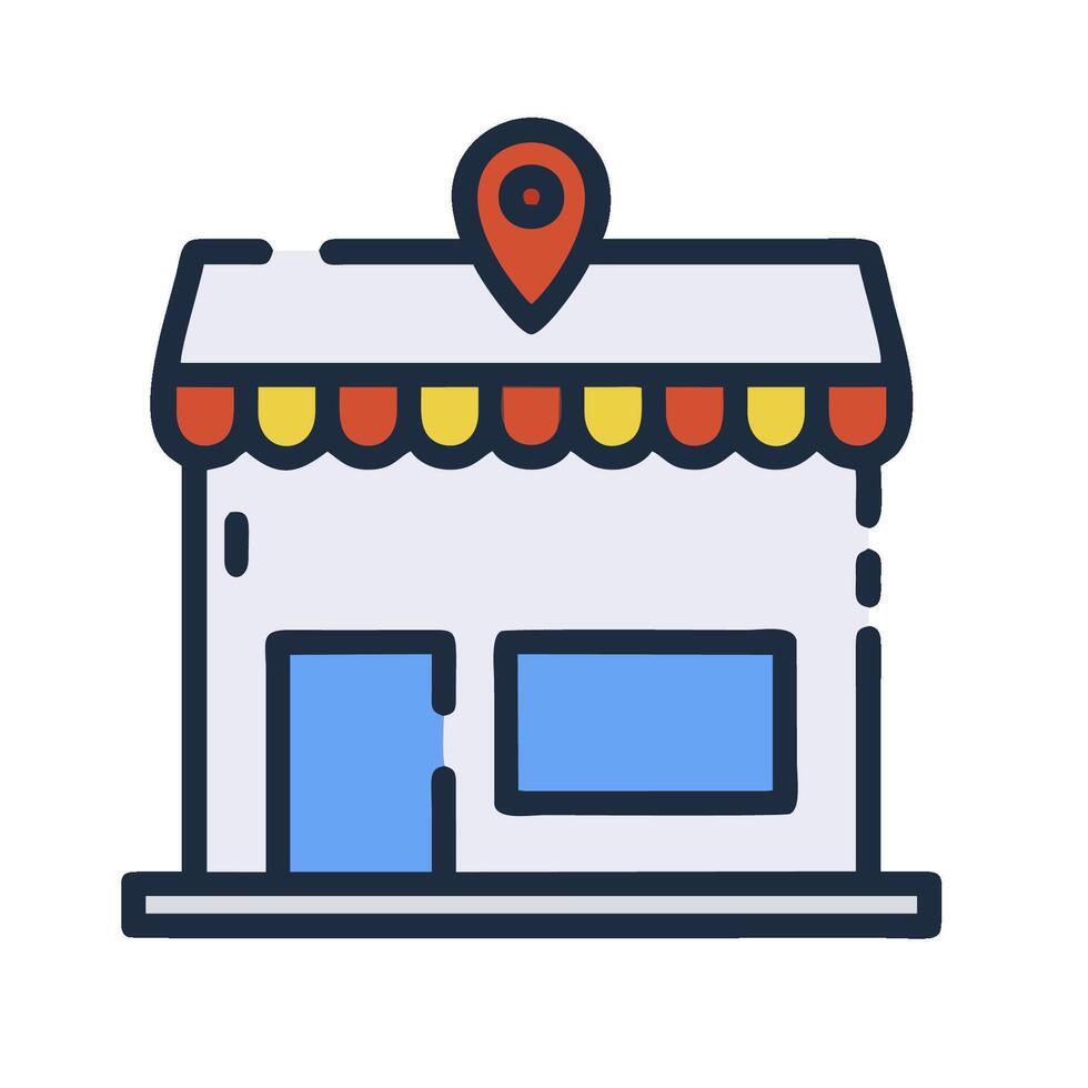 A store with a map pin on it vector