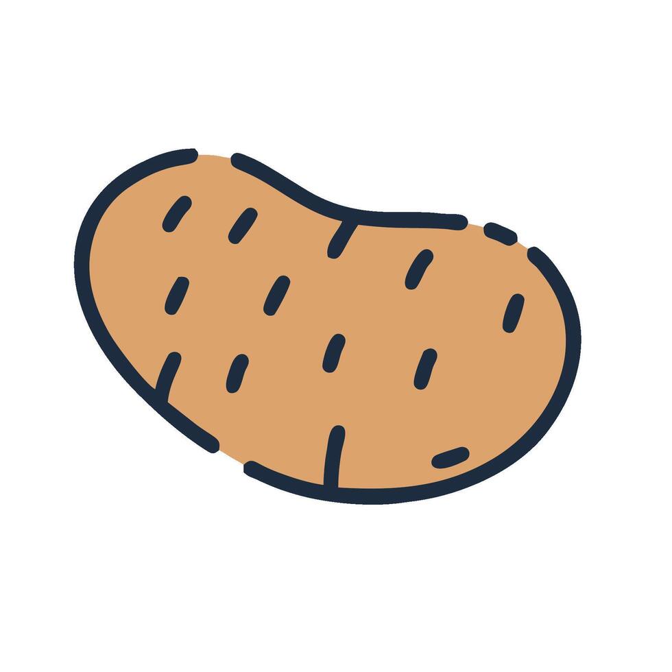 A peanut is shown in a line drawing vector