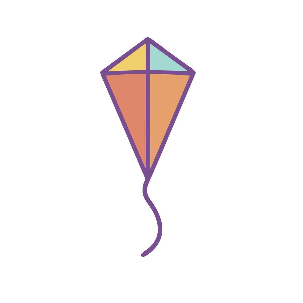 A colorful kite with a string attached to it vector
