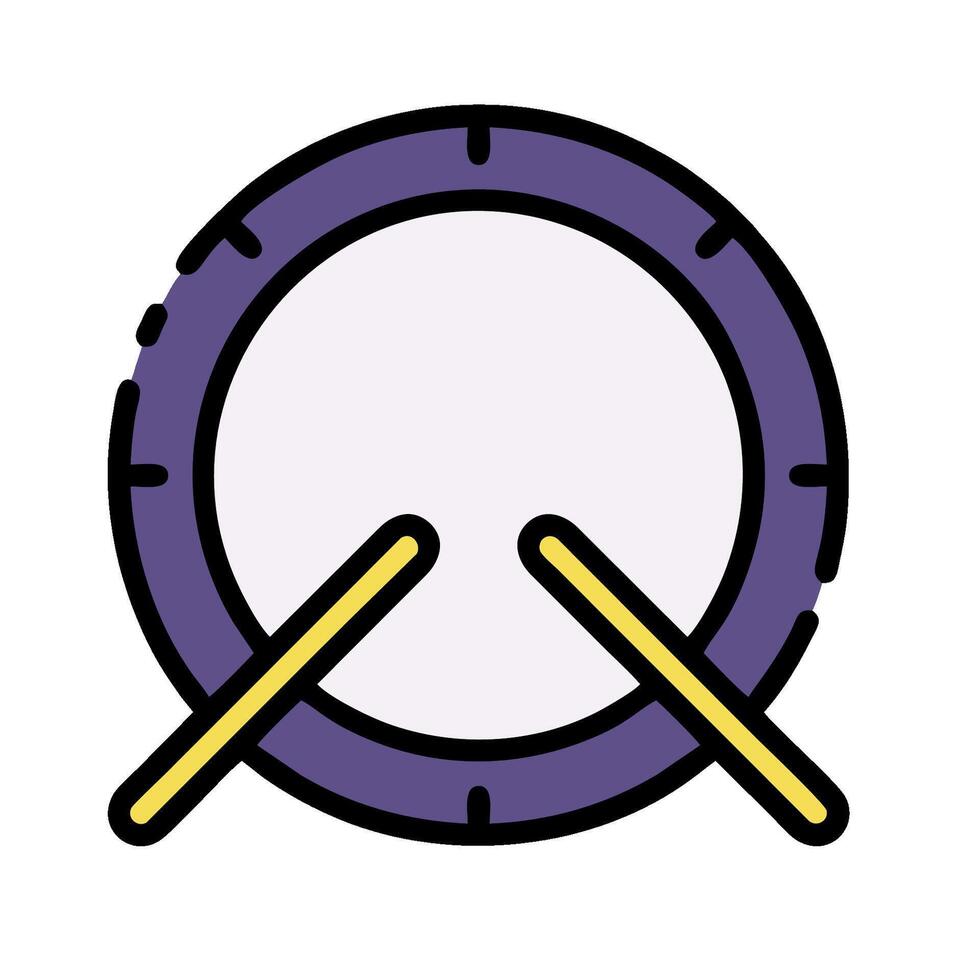A drum with two sticks on it vector